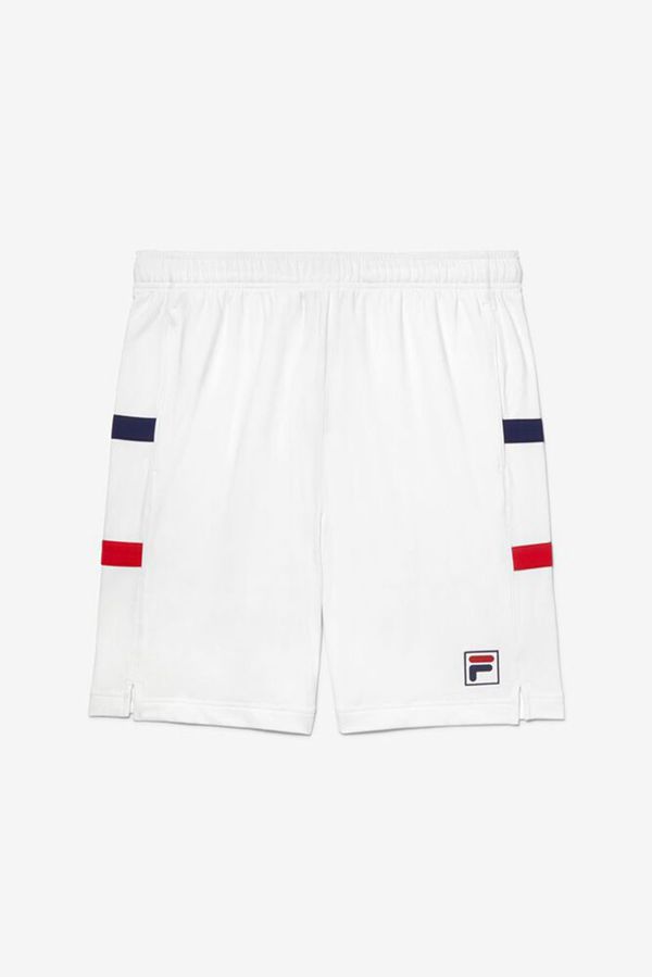 Fila Šortky Panske Biele / Námornícka Modrá / Červené - Heritage White Tenis Vypredaj - Slovakia 386